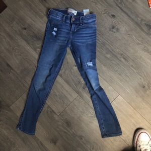 Abercrombie kids distressed jean leggings